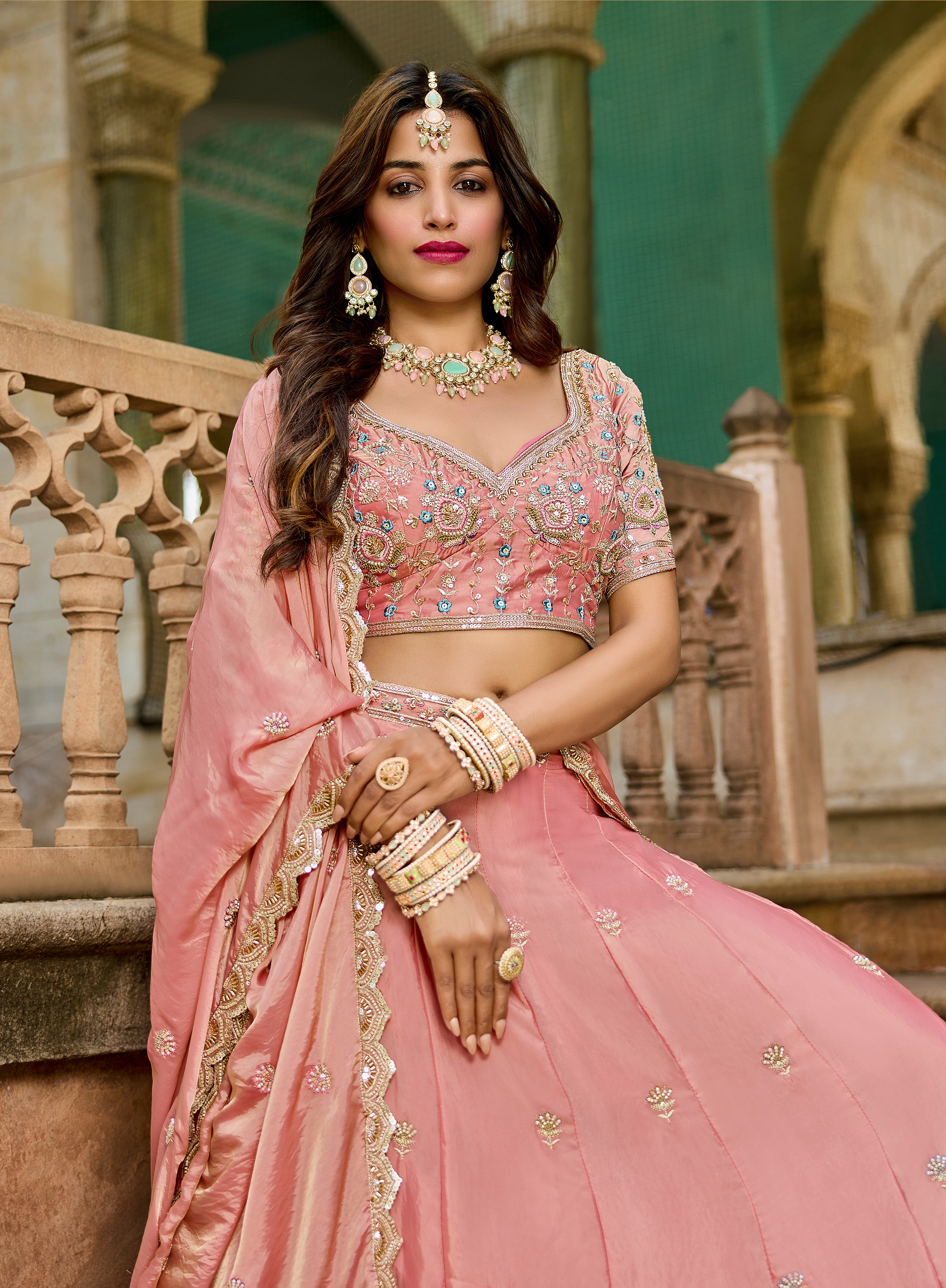 Blush Pink Lehenga  – Wedding & Party - Krishree