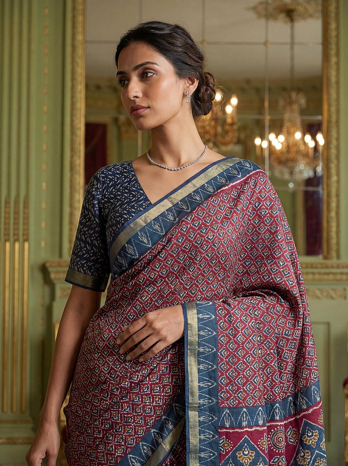 BLUE COTTON SAREE 
