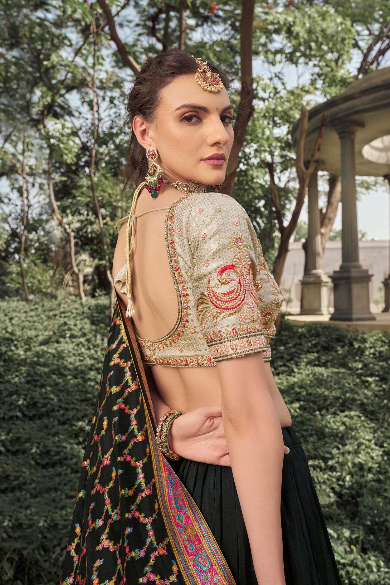 Pure Silk Black Lehenga Set – Graceful Traditional Wear - Krishree