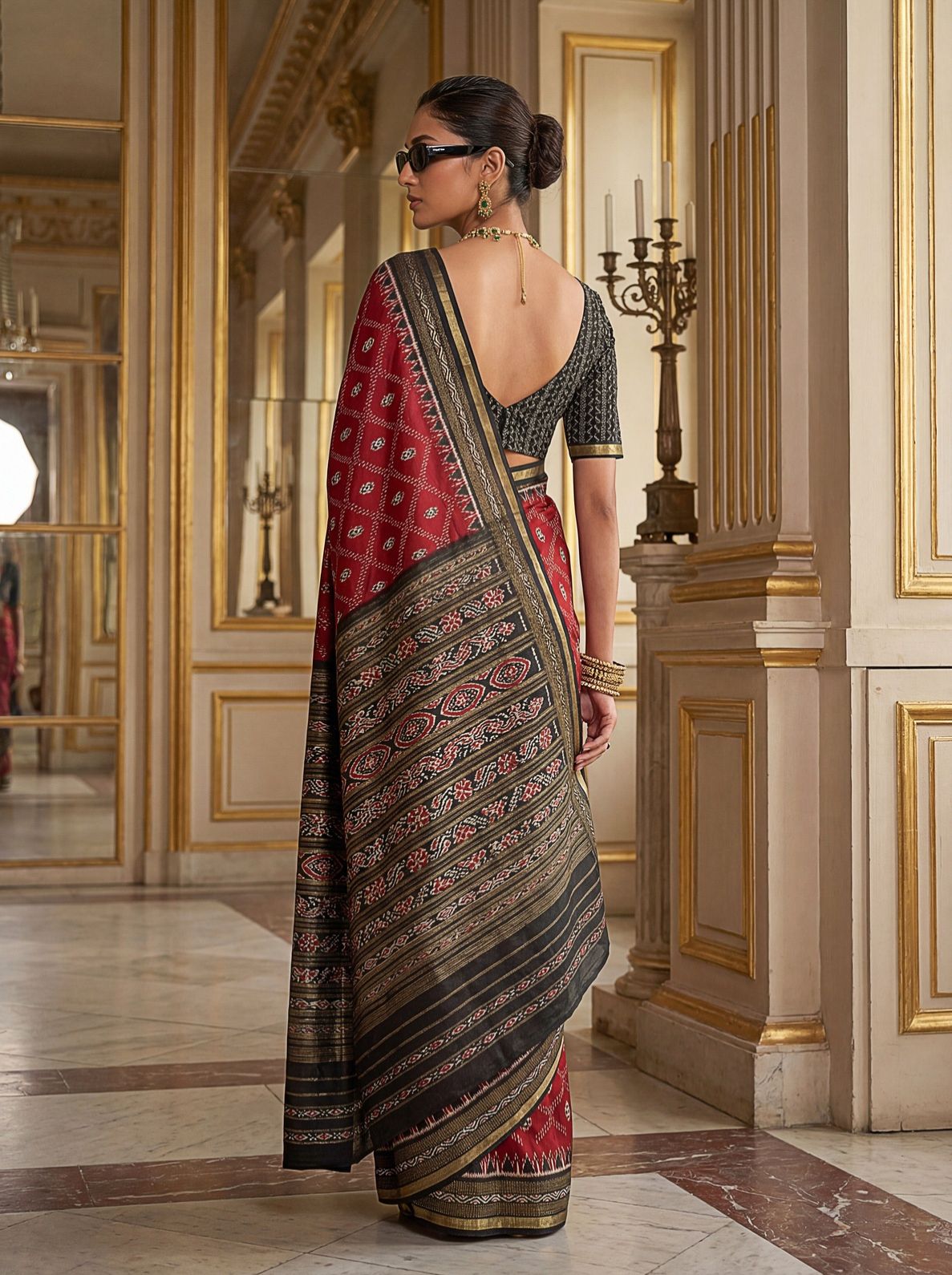 Pure Cotton Ikat Pattern Saree