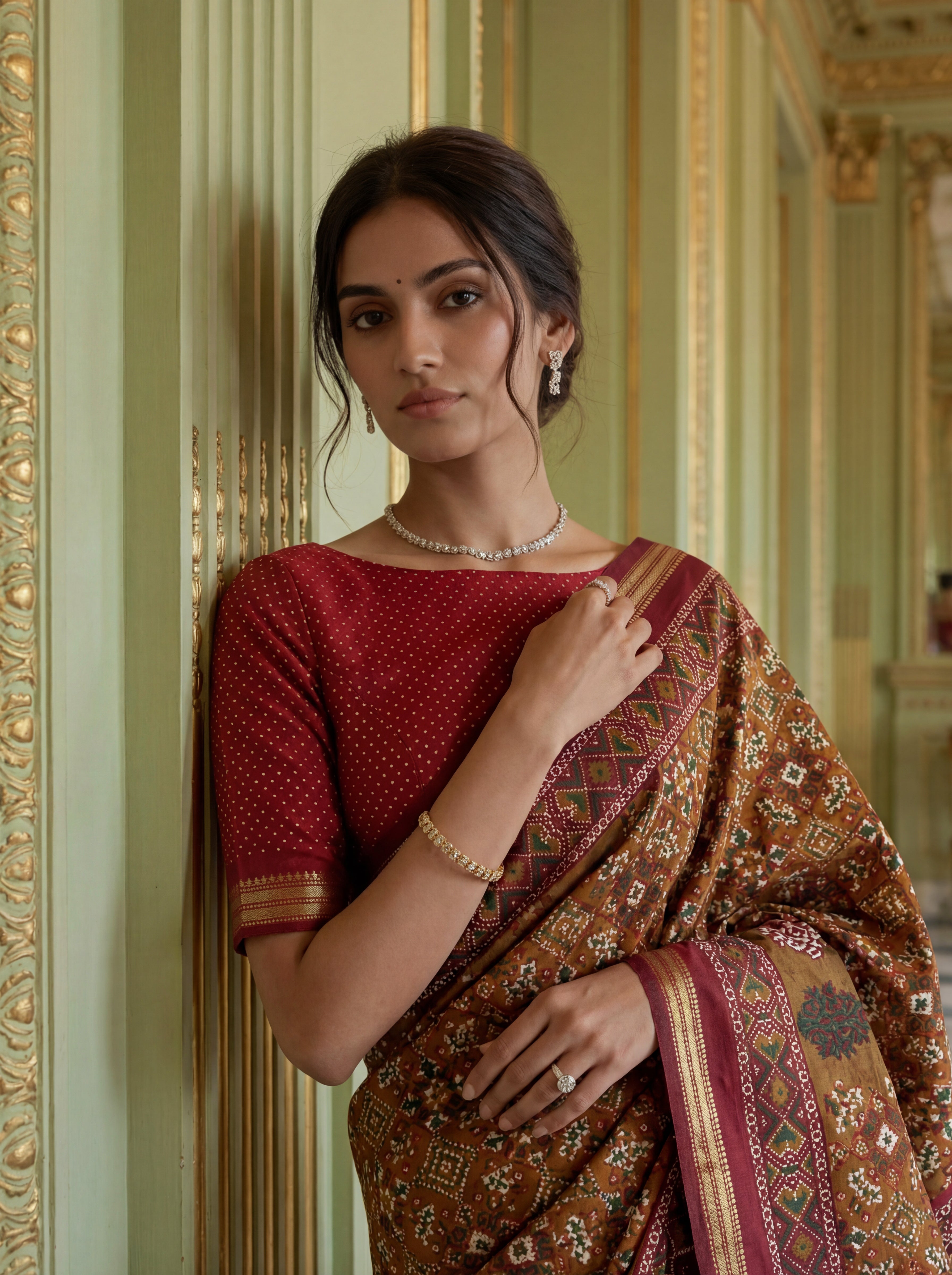 Ikat Saree & Designer Pallu