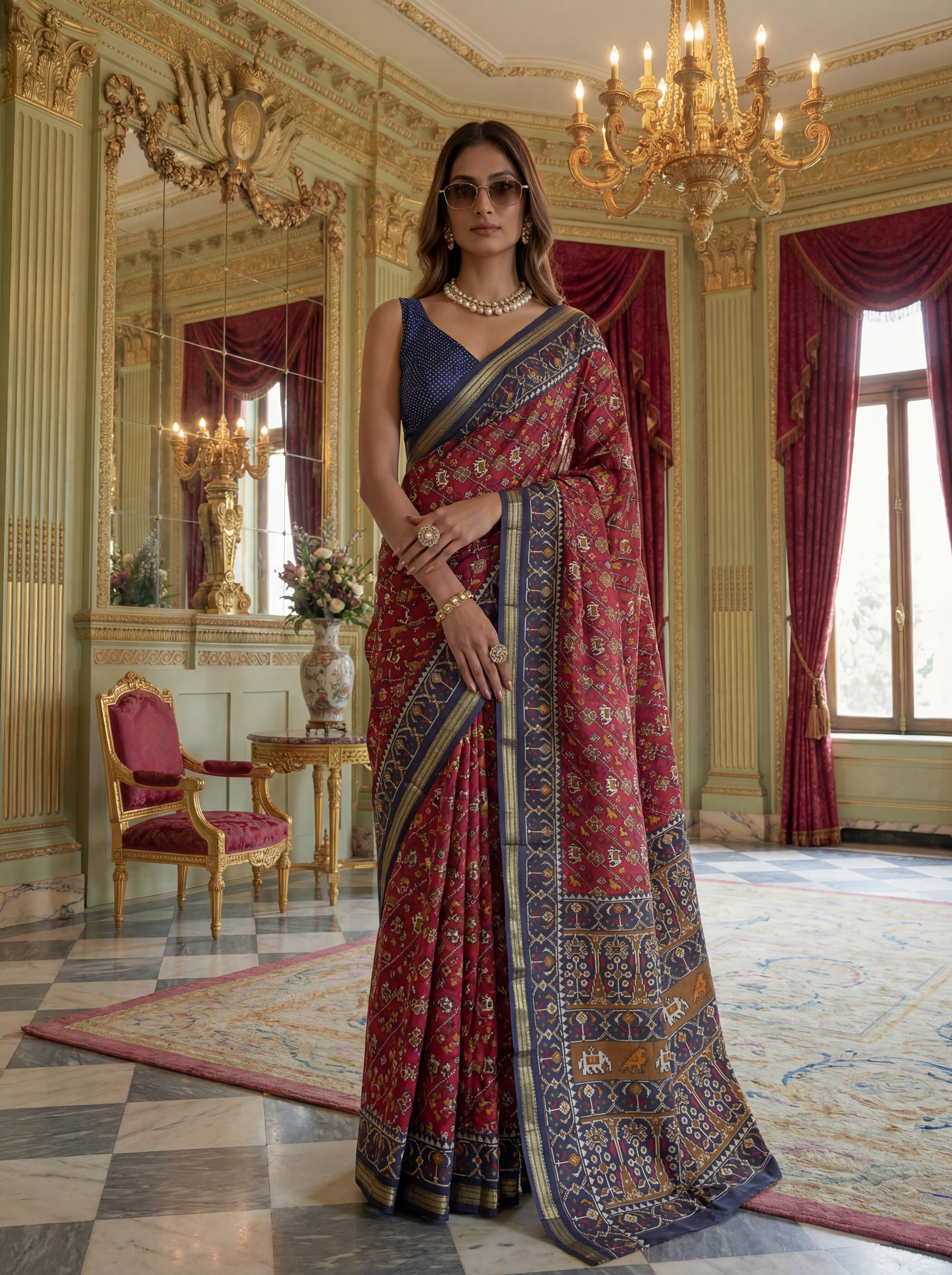MAROON PATOLA SAREE