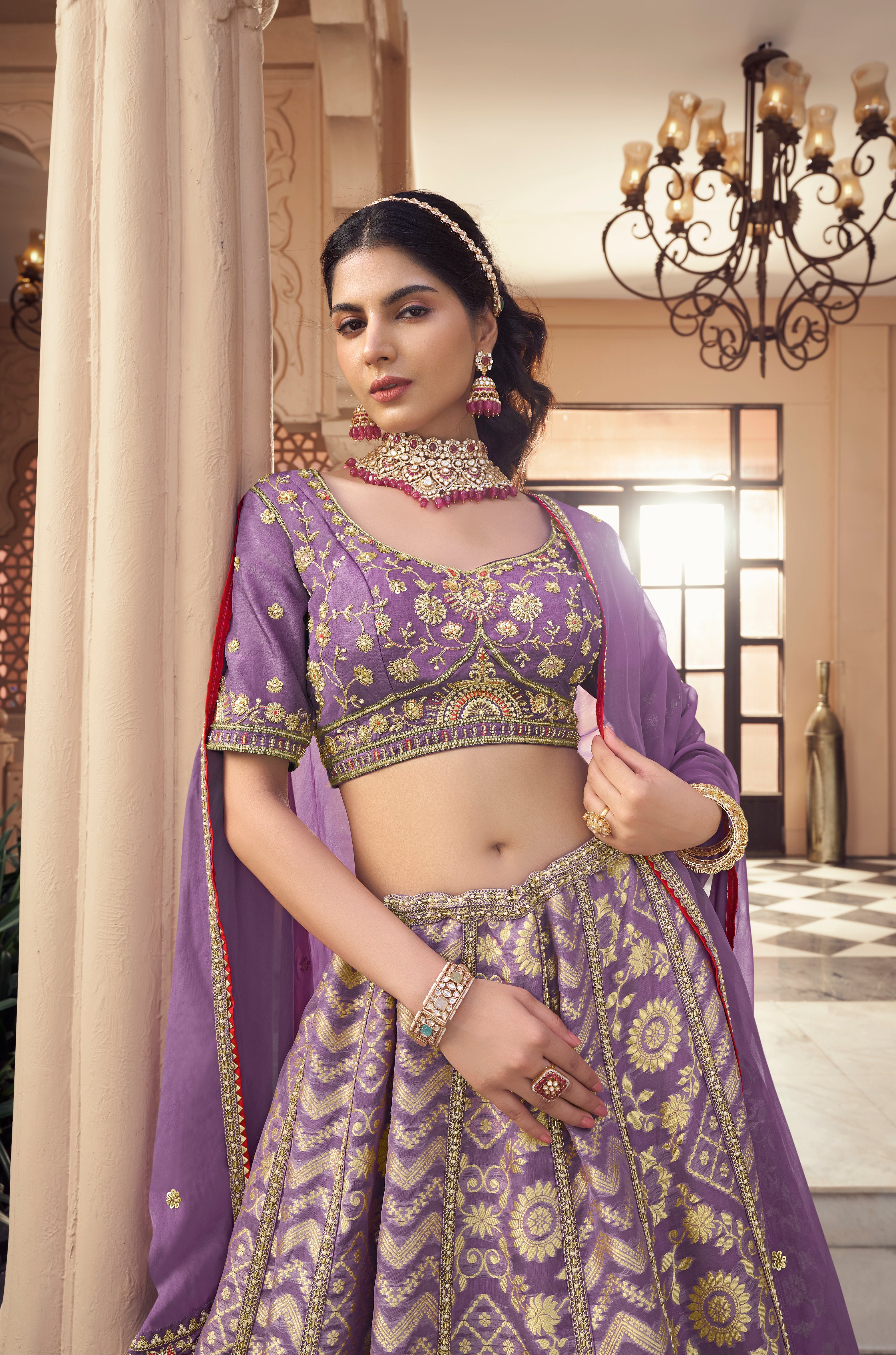 Elegant Purple Bridal Lehenga – Festive & Wedding Collection - Krishree