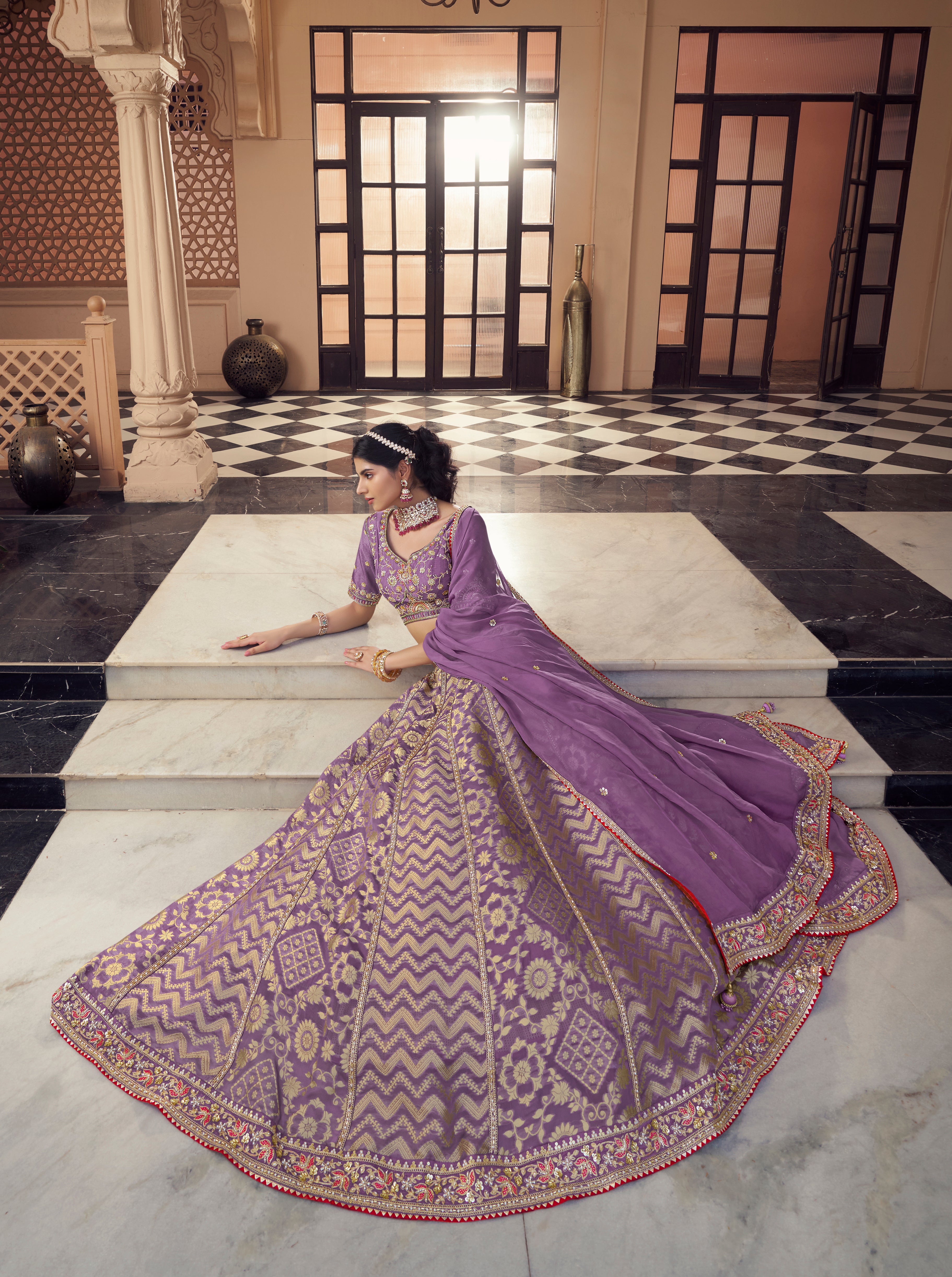 Elegant Purple Bridal Lehenga – Festive & Wedding Collection - Krishree