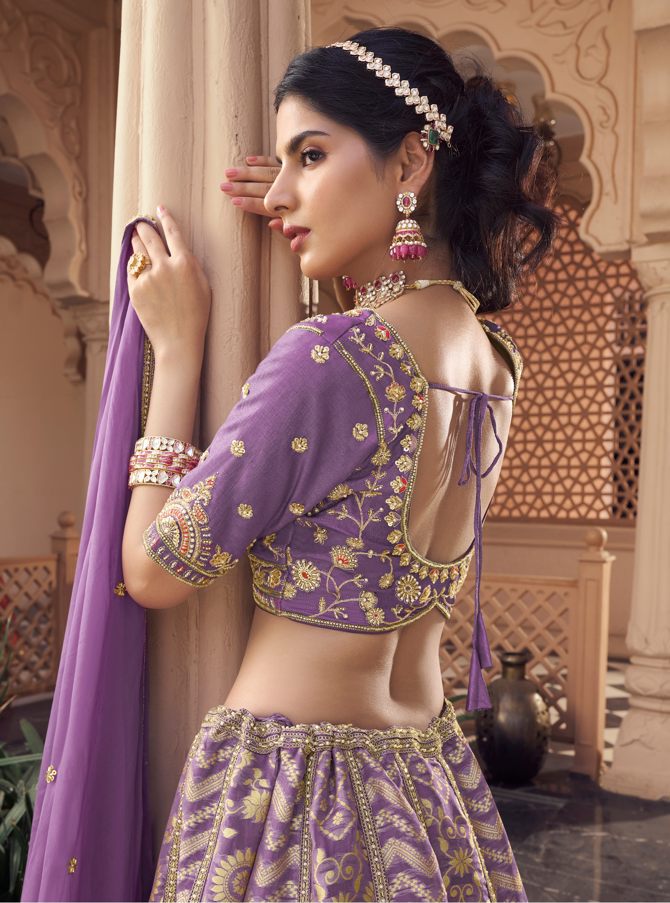 Elegant Purple Bridal Lehenga – Festive & Wedding Collection - Krishree