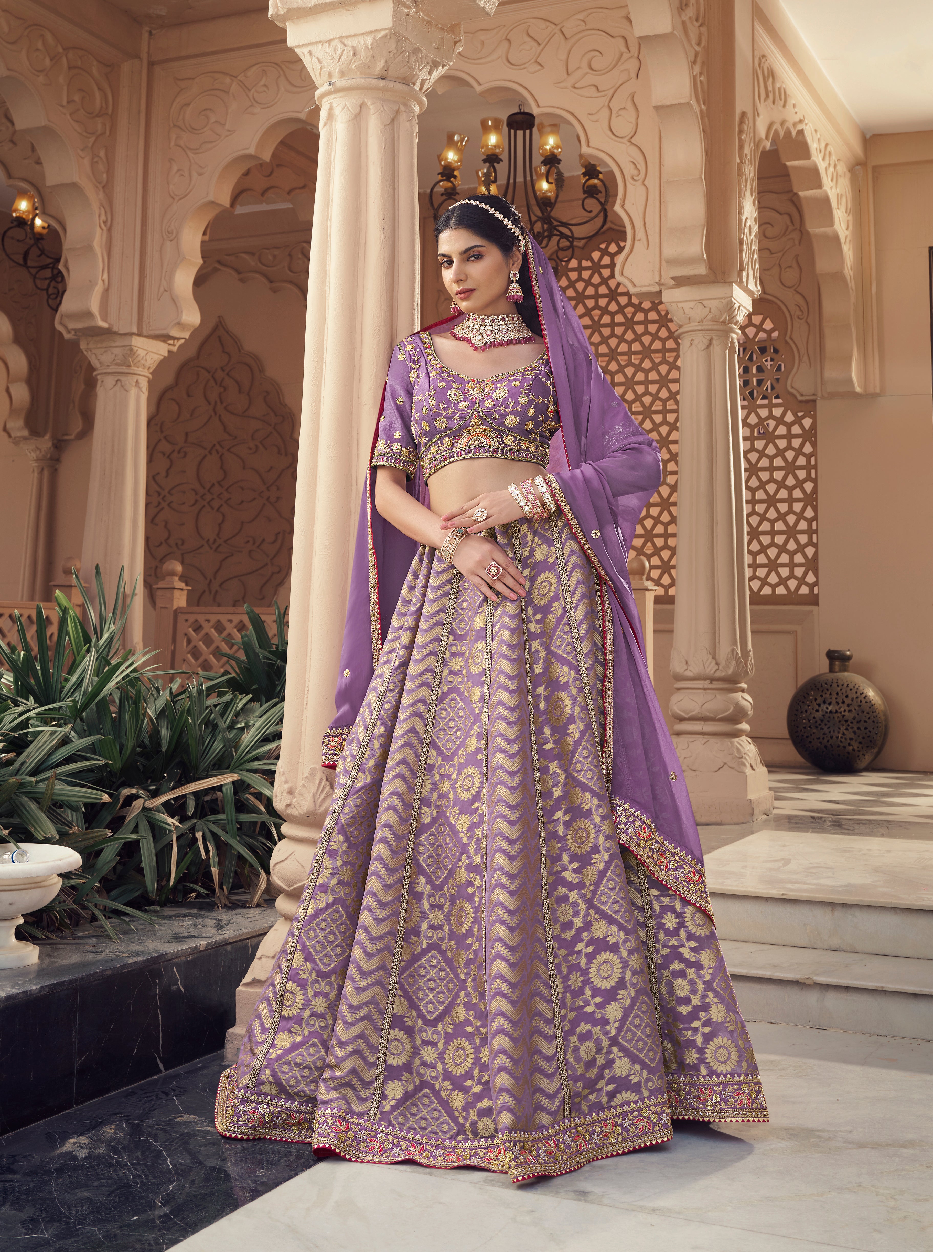 Elegant Purple Bridal Lehenga – Festive & Wedding Collection - Krishree