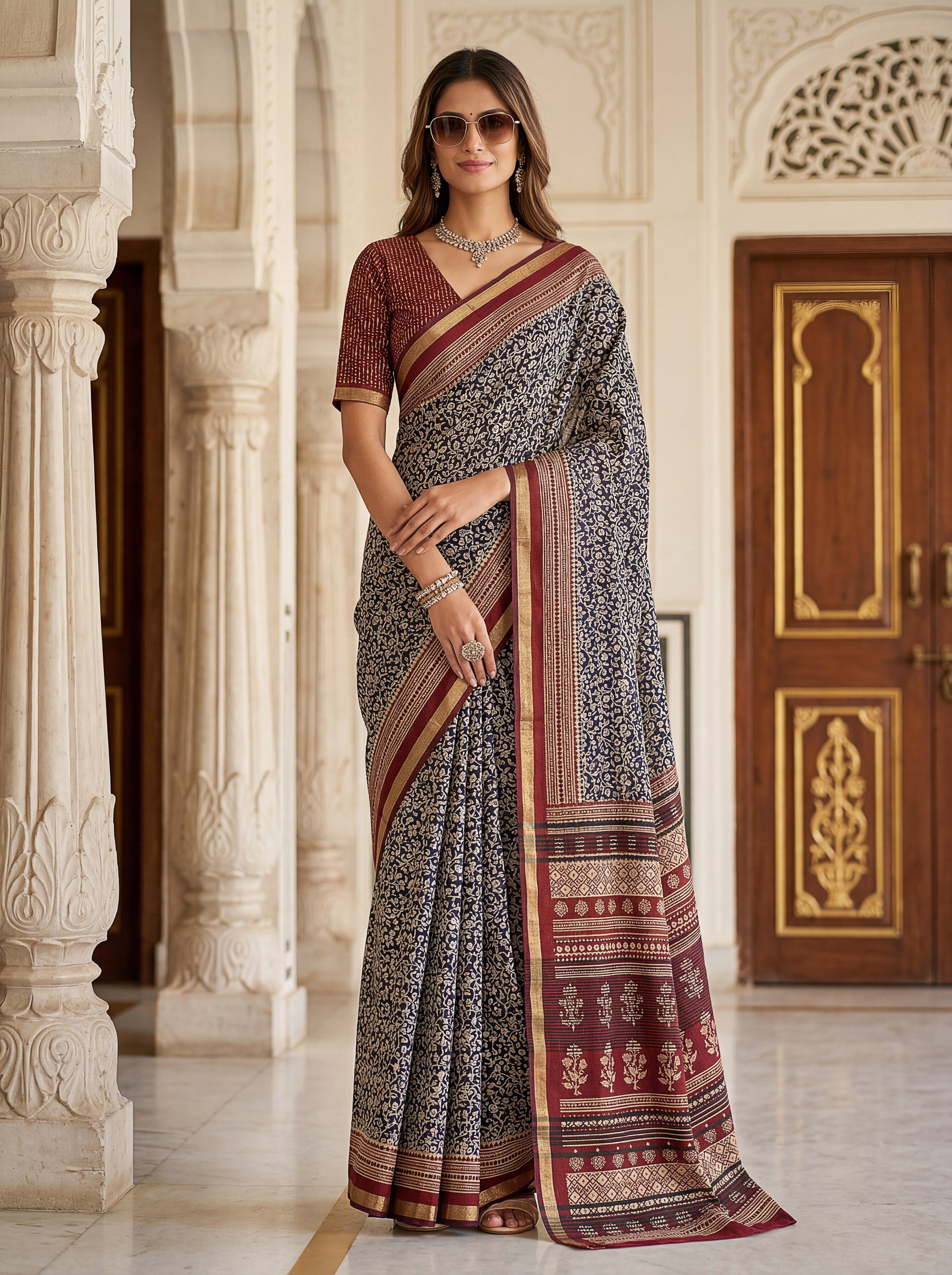 Traditional Woven Motif Saree