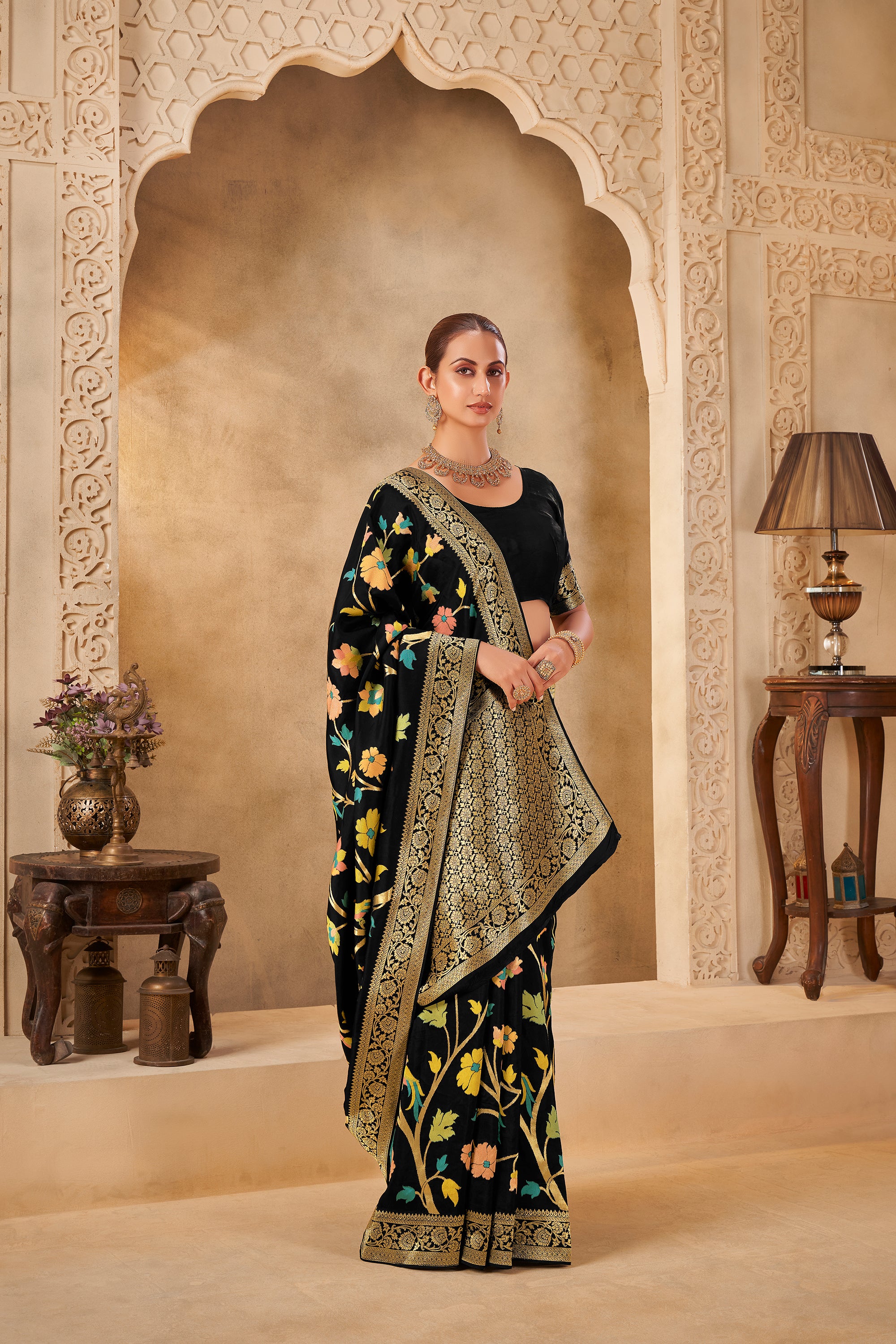 Classic Black Saree – Timeless Party Wear - Krishree