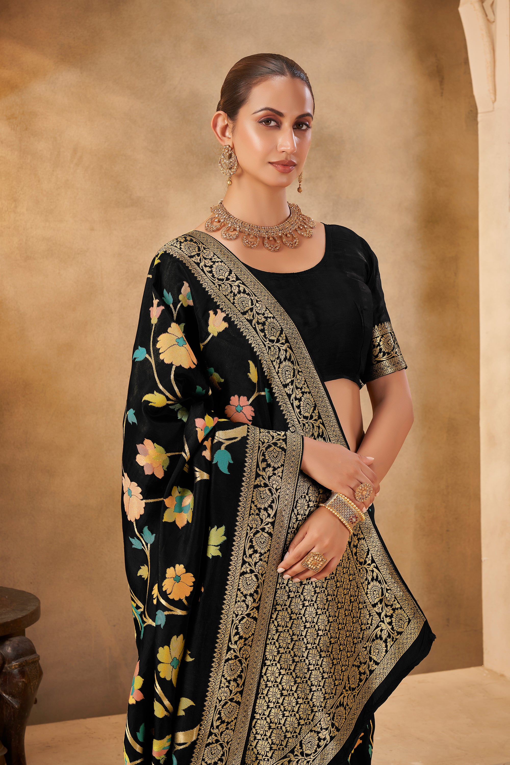 Classic Black Saree – Timeless Party Wear - Krishree