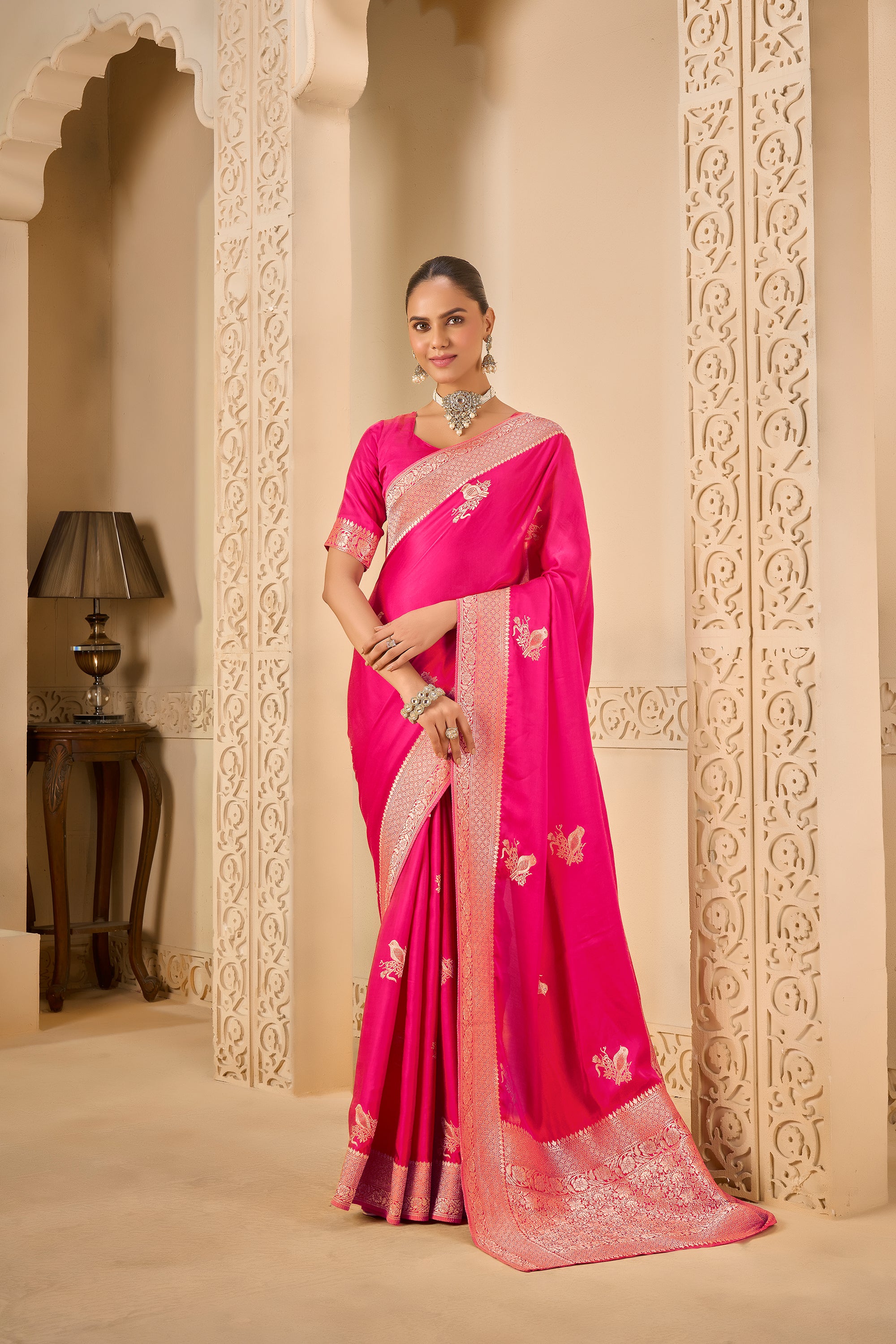Blossom Pink Designer Saree – Traditional Beauty Redefined - Krishree