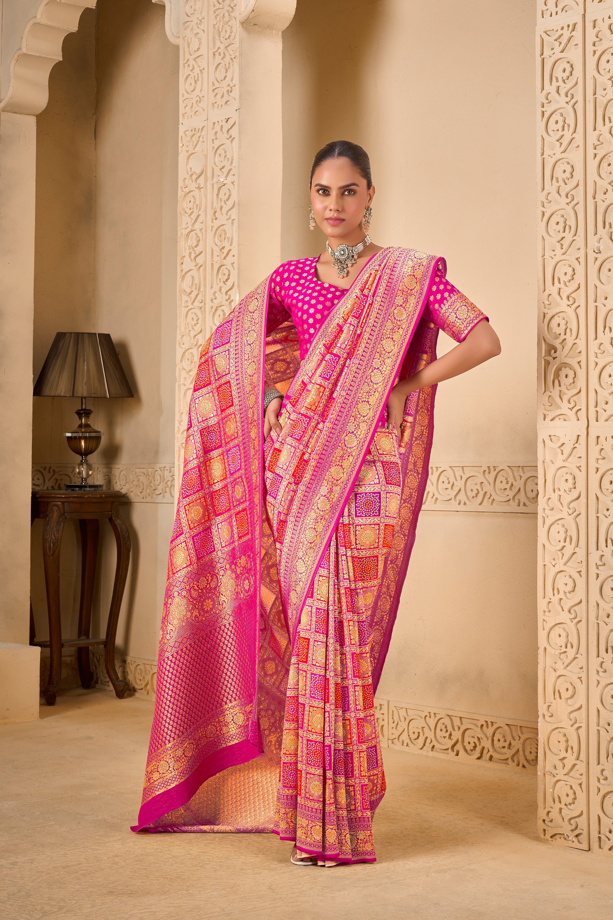 Premium Peachy Pink Saree – Stylish & Sophisticated - Krishree