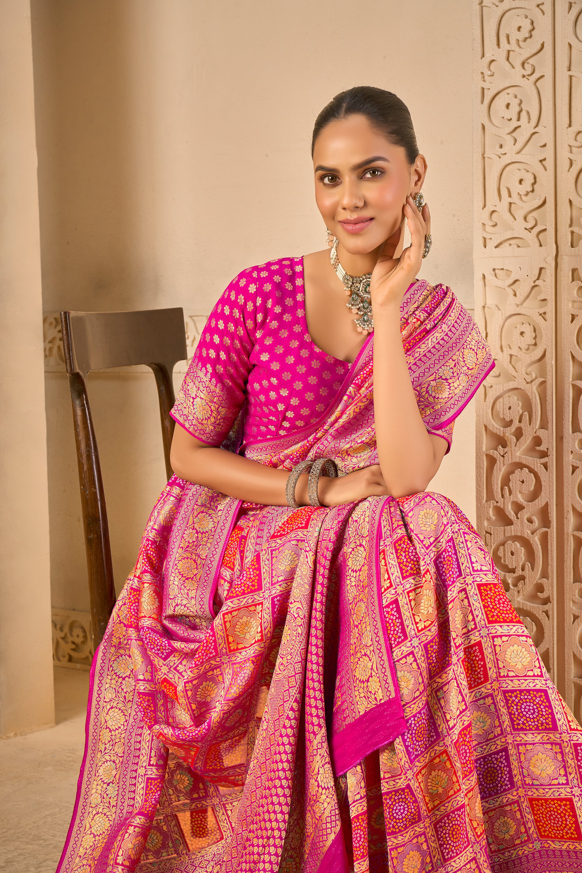 Premium Peachy Pink Saree – Stylish & Sophisticated - Krishree
