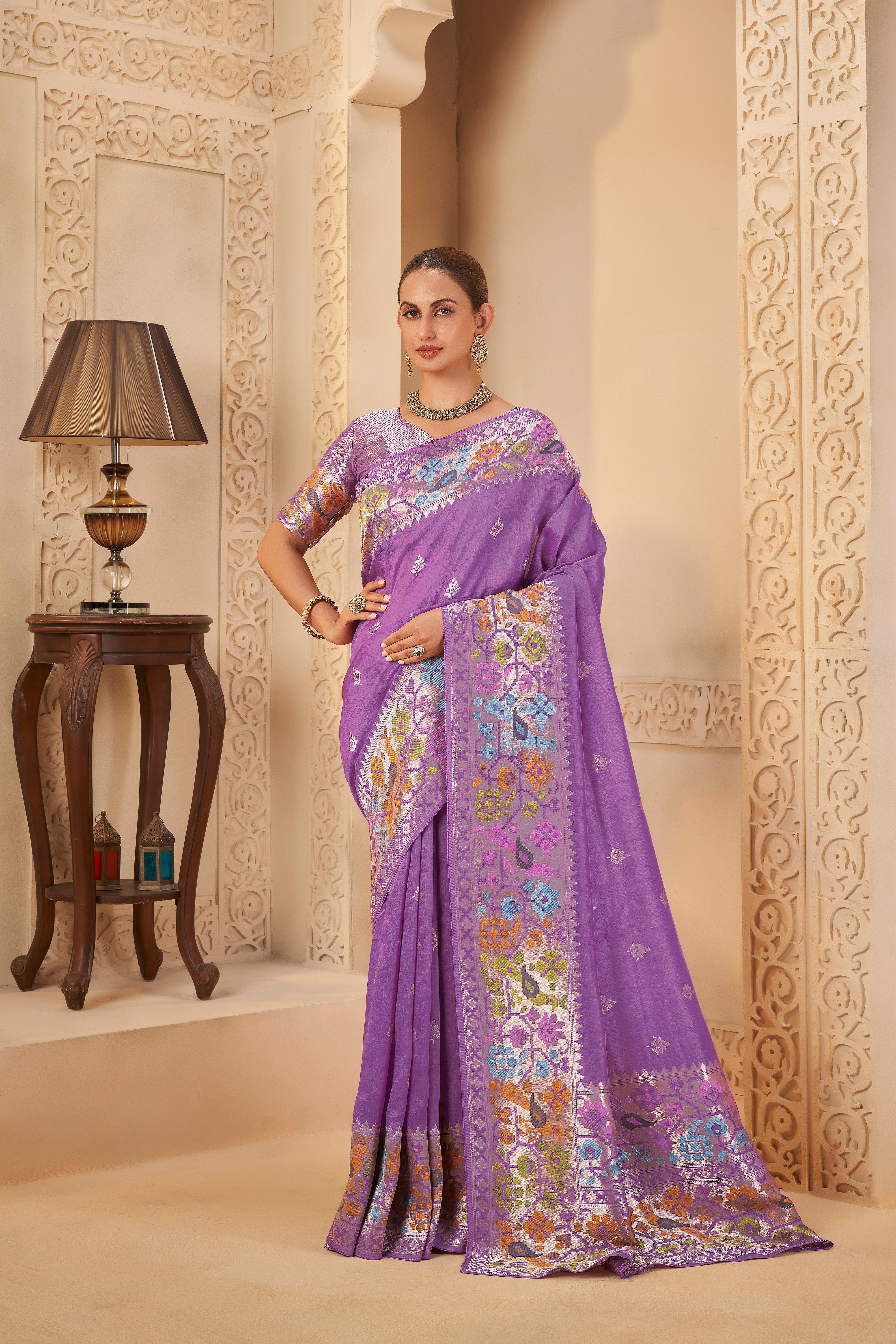 Eternal Lavender Dreams – Festive Woven Masterpiece - Krishree