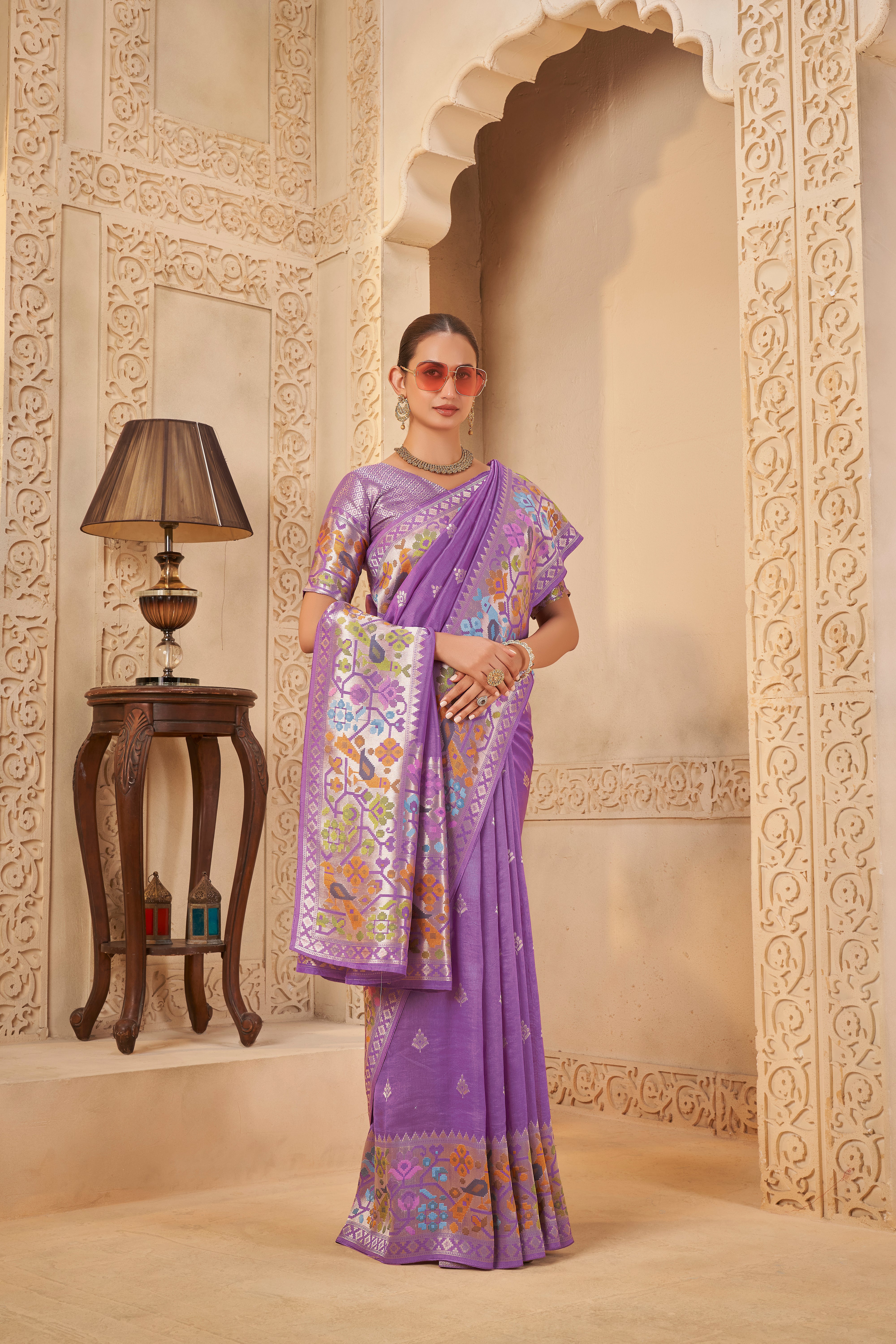 Eternal Lavender Dreams – Festive Woven Masterpiece - Krishree
