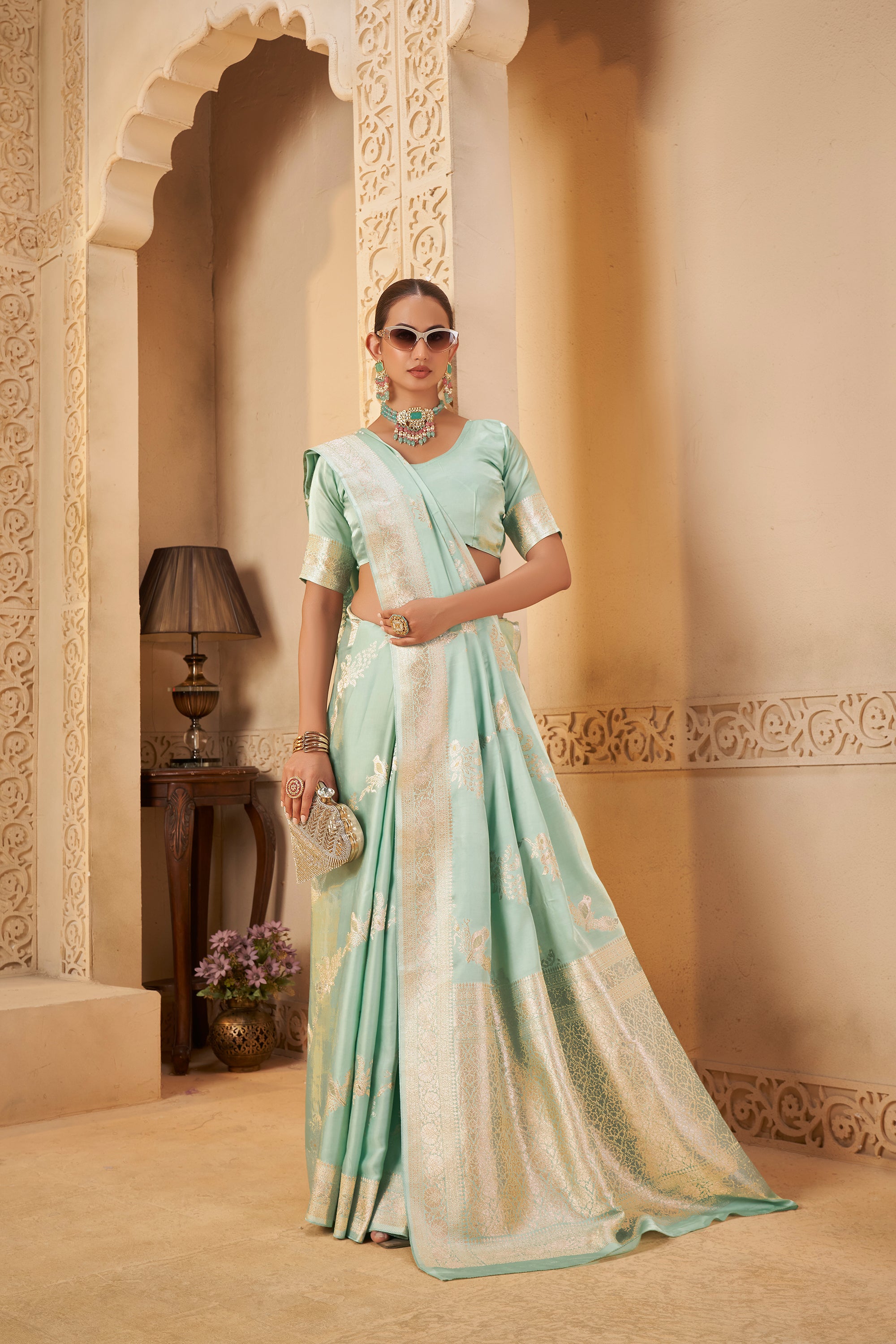 Serene Mint Green Saree – Elegant & Ethereal Charm - Krishree