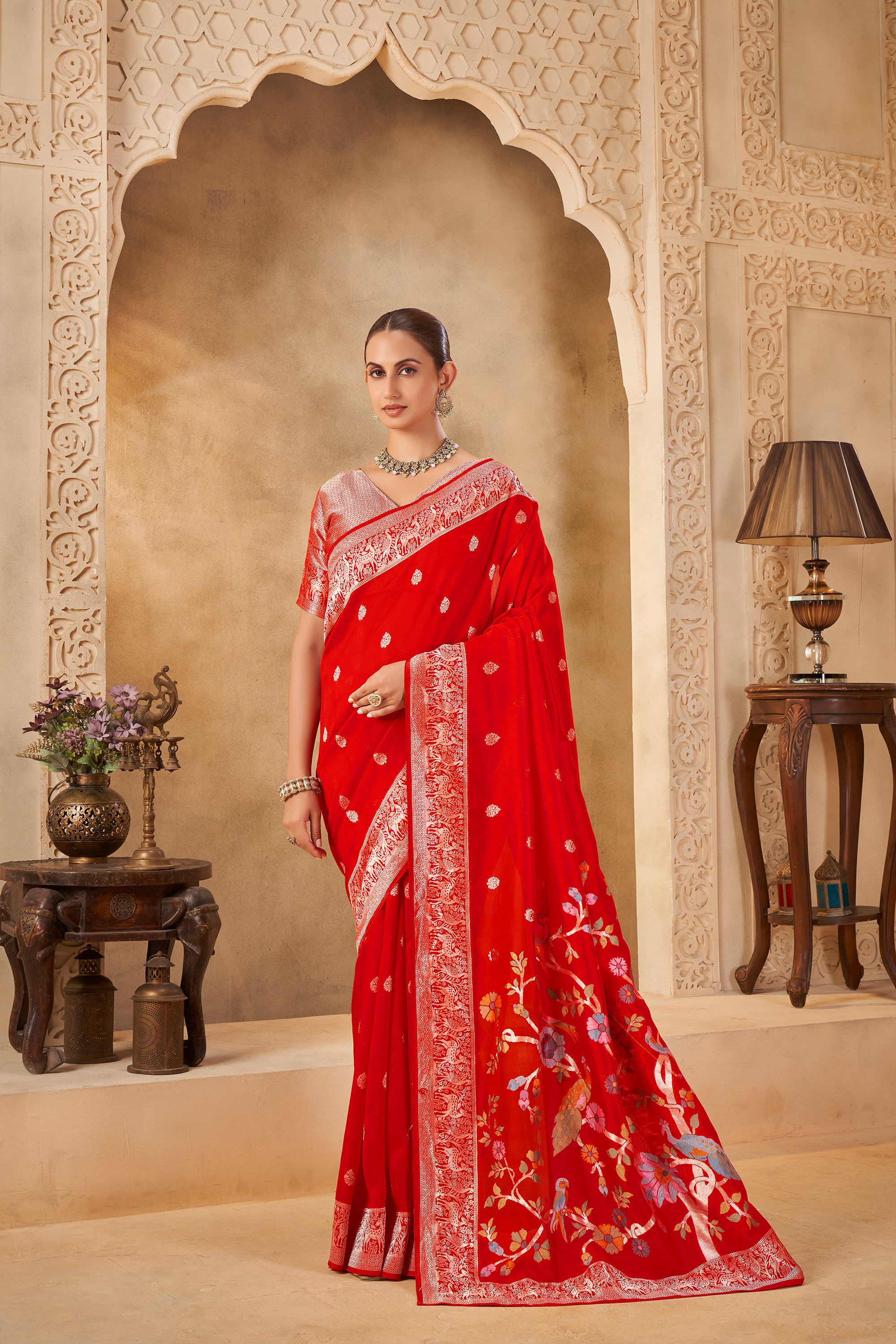 Red Wedding Saree – Heritage Weaves with Elegance - Krishree