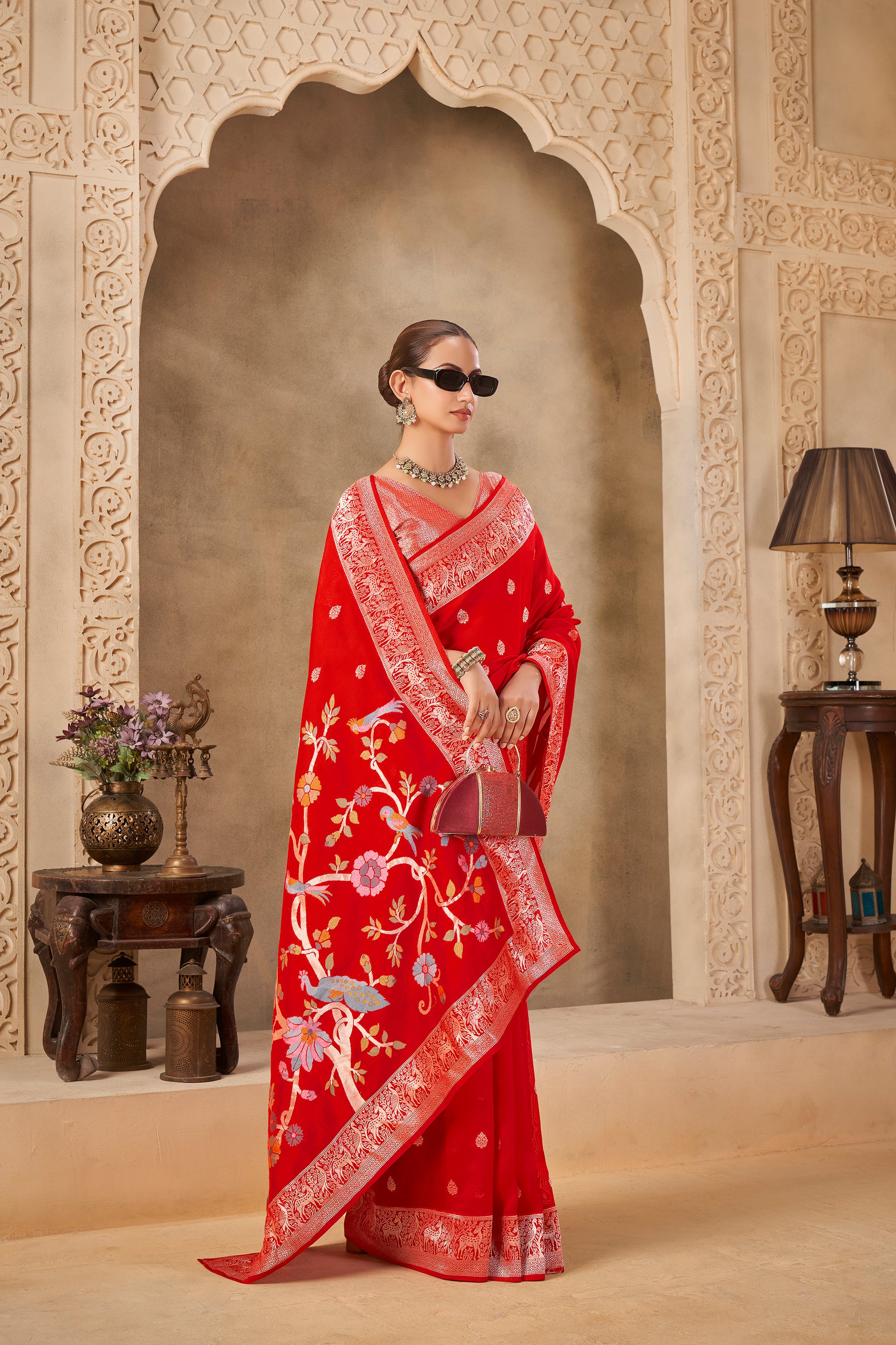 Red Wedding Saree – Heritage Weaves with Elegance - Krishree