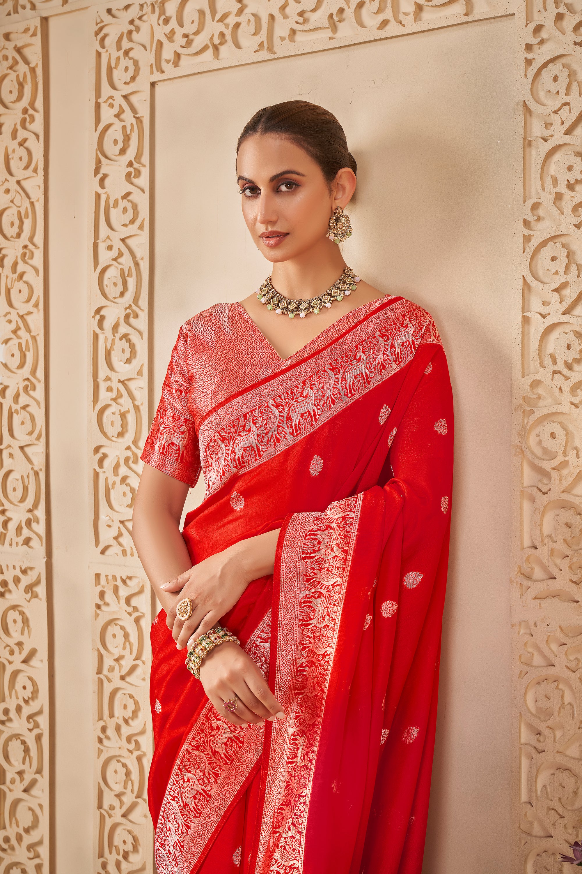 Red Wedding Saree – Heritage Weaves with Elegance - Krishree