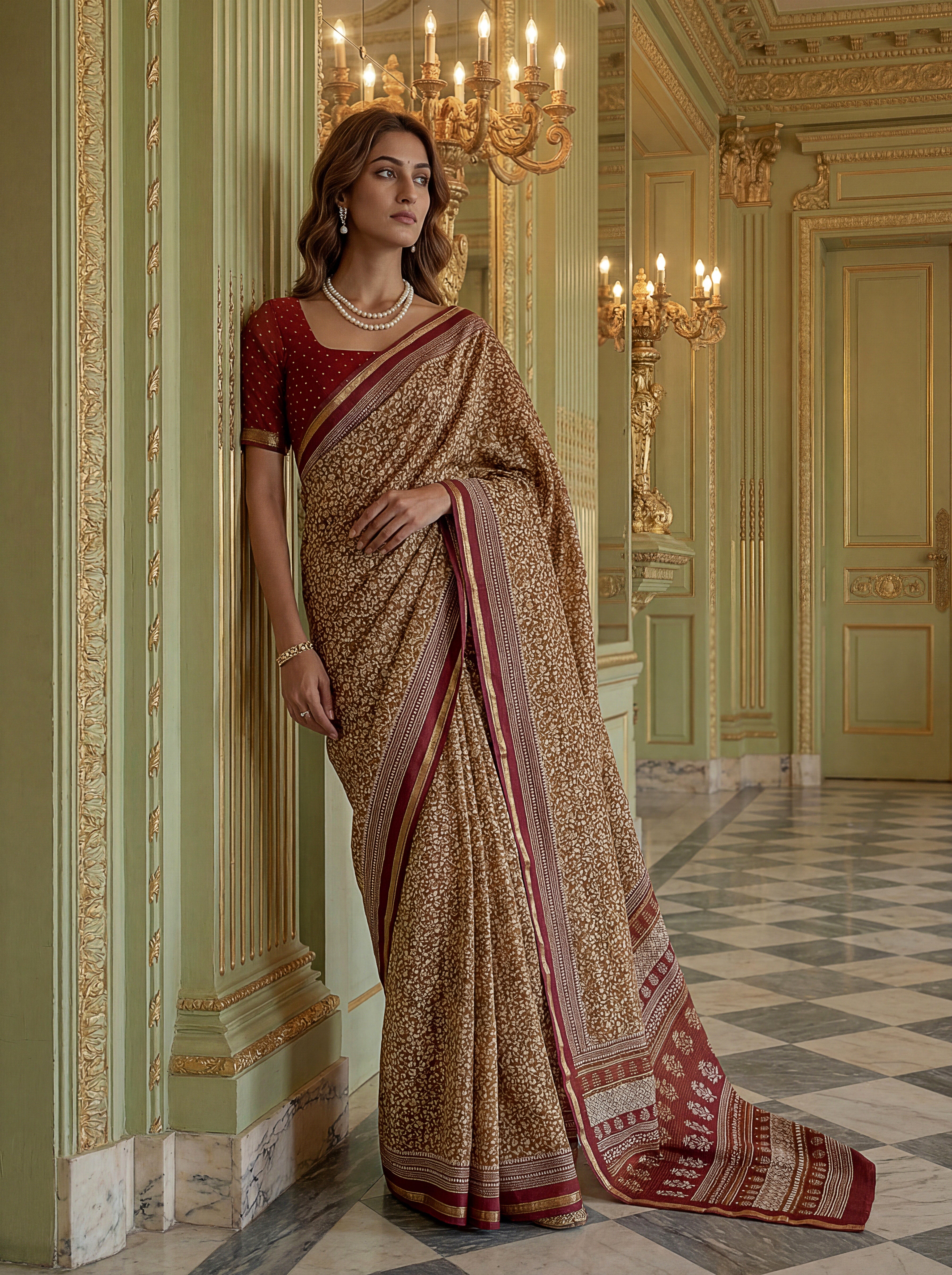 Traditional Woven Motif Saree