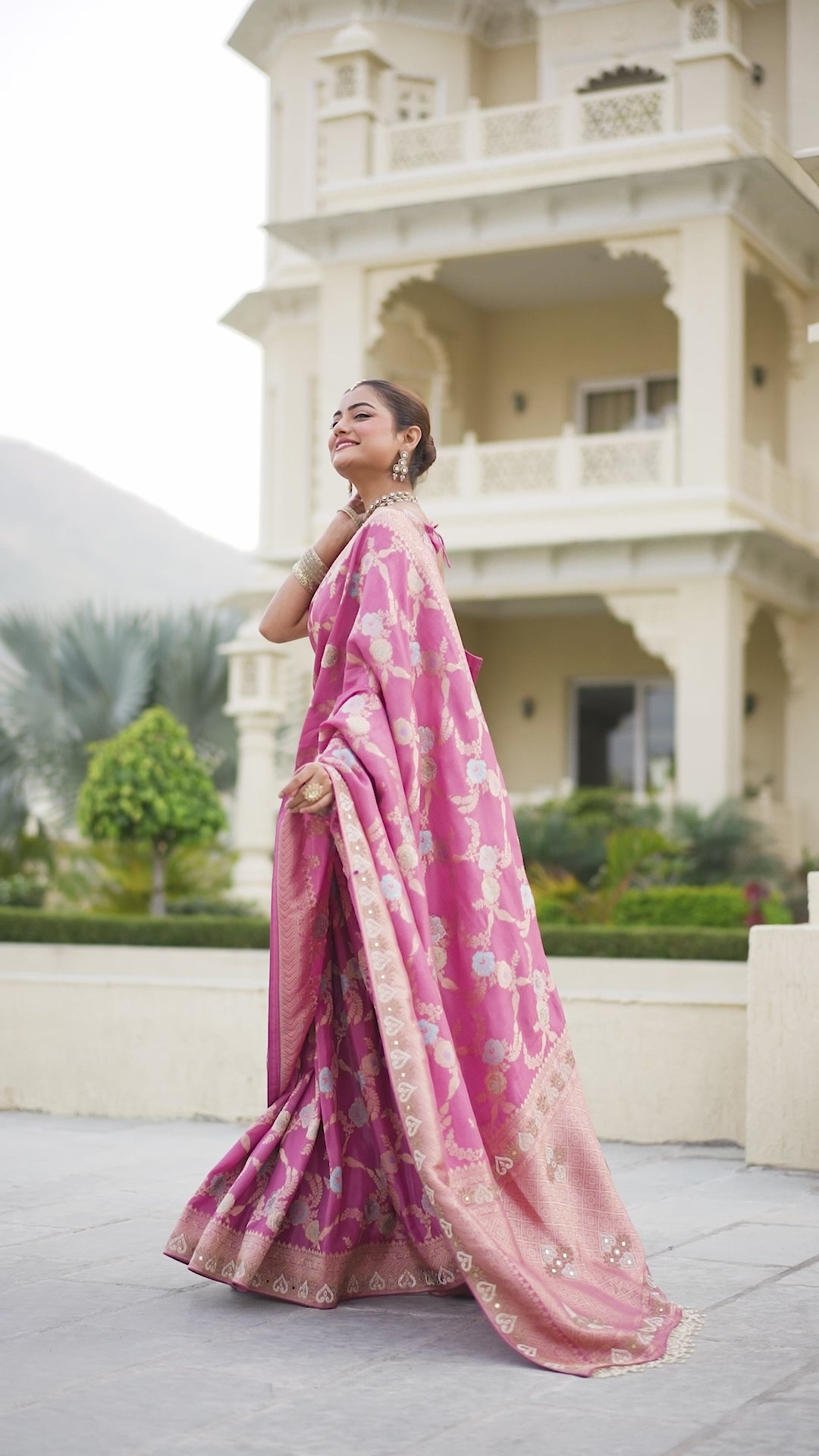 Viscose Zarkan Work Saree